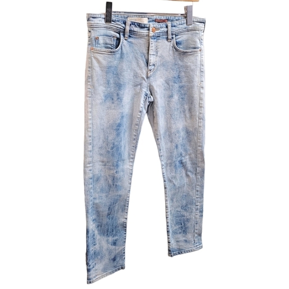 Anthropologie Pilcro Acid Washed Denim Jeans Tapered Leg Size 28 Stretch Casual - Picture 2 of 11